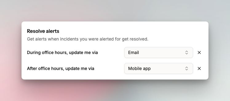 Resolved incident alerts configuration in Spike