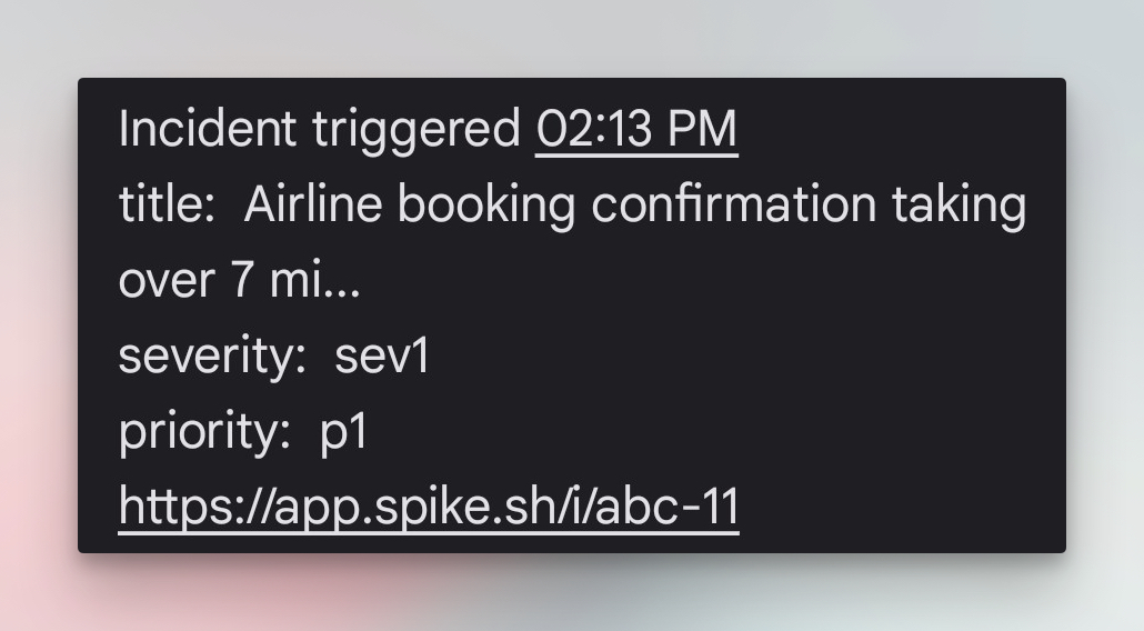 SMS alerts from Spike