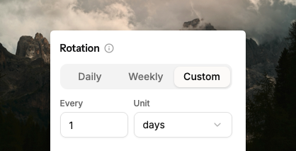 Selecting rotation type for an on-call schedule