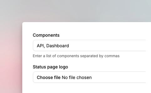 Add components to status page in Spike