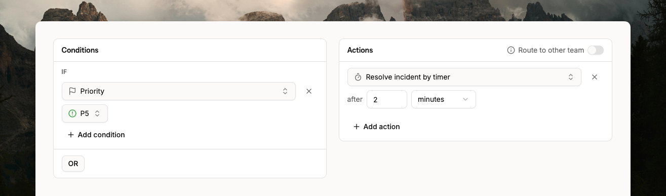 Resolve by Timer setup in alert rules