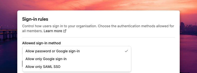 Sign-in rules on Spike