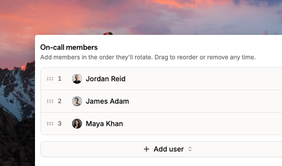 Adding members to an on-call schedule
