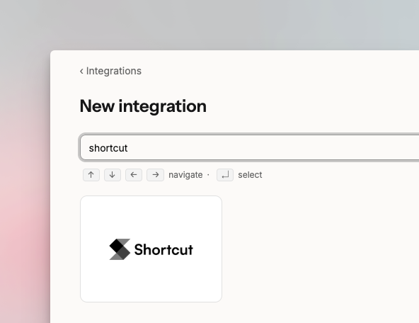 Shortcut setup in Spike Integrations