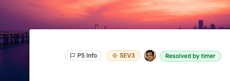 Badge showing incident was resolved by timer