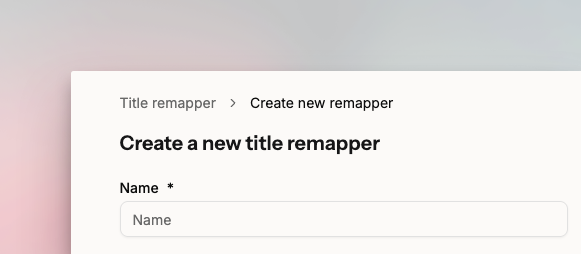 Naming the Title Remapper